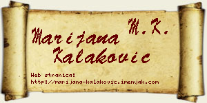 Marijana Kalaković vizit kartica